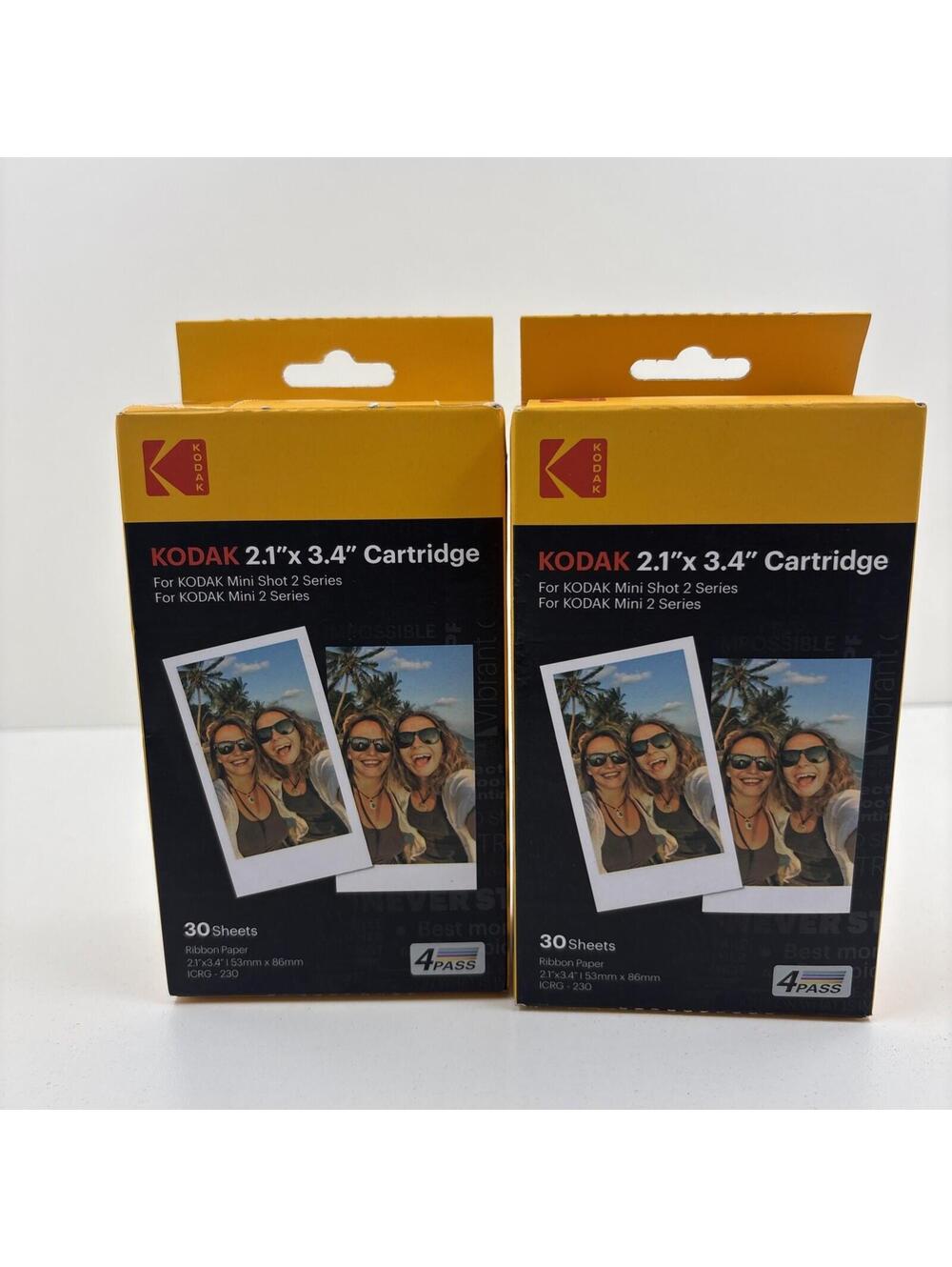 2 pack Kodak Instant Print 2.1"x 3.4" Cartridge 60 Sheets Total